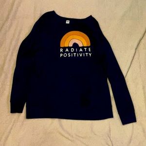 Navy blue graphic sweater long sleeve